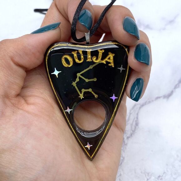 Aquarius Horoscope Constellation Ouija Planchette Necklace - Picture 3 of 11